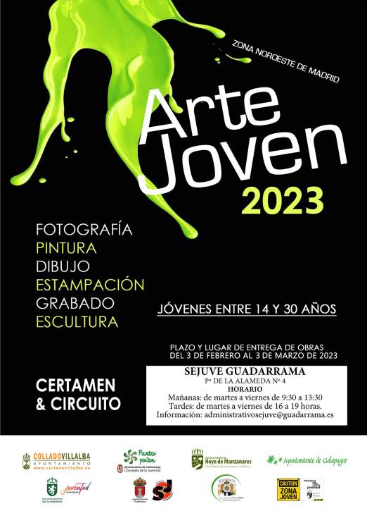 Cartel del Circuito de Arte Joven de la zona noroeste en Guadarrama