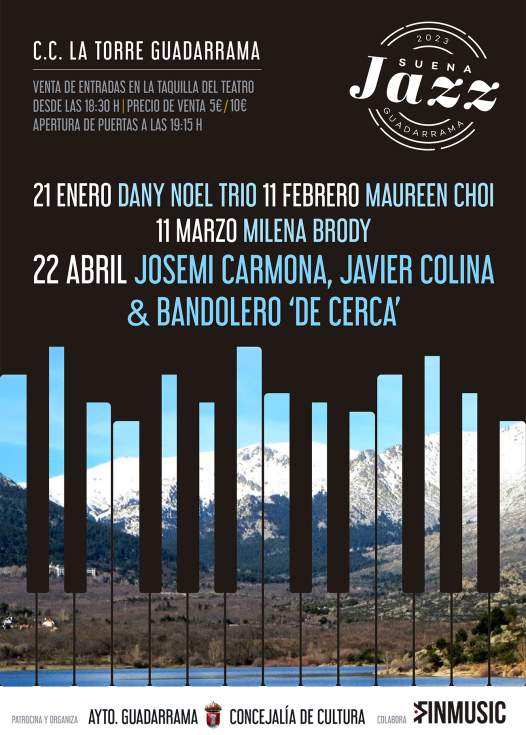 Cartel con los conciertos de Suena Jazz en Guadarrama