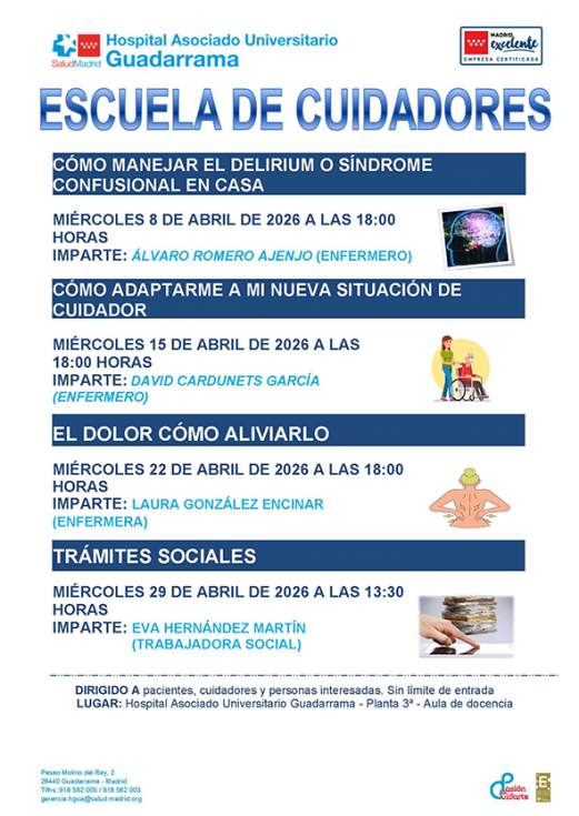 Escuela de Cuidadores del Hospital Guadarrama para abril