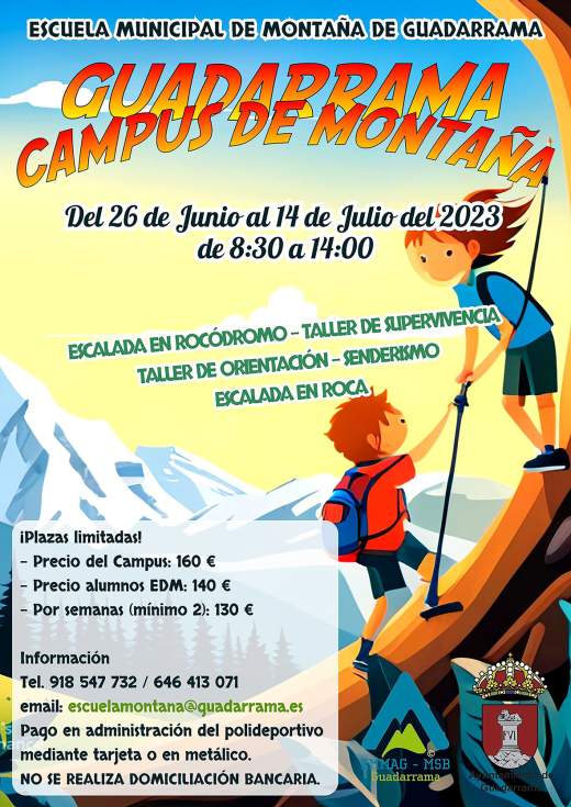 Cartel del Campus de Montaña de la Escuela Municpal de Montaña Adaptada de Guadarrama