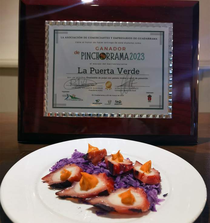 Placa conmemotariva del Premio al Mejor Pincho de Pinchorrama 2023