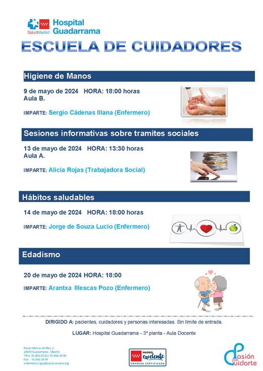 Escuela de Cuidadores del Hospital Guadarrama mes de mayo