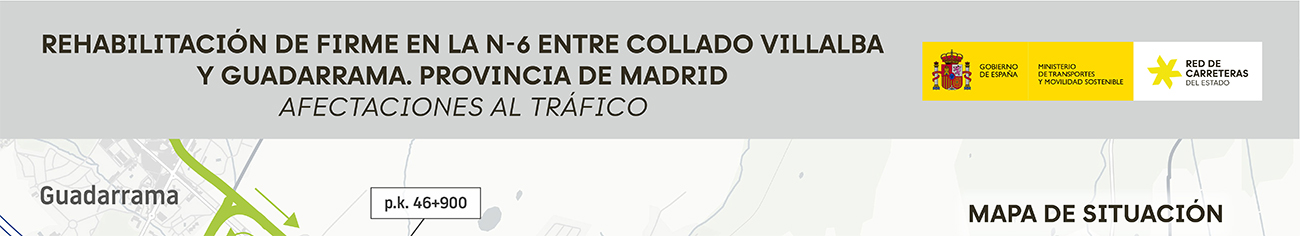 Los trabajos en la Nacional VI, Km 42 al 47, producir&aacute;n cortes de tr&aacute;fico en horario diurno del 1 al 5 de junio