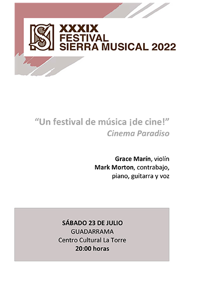 Programa concierto de Sierra Musical en Guadarrama