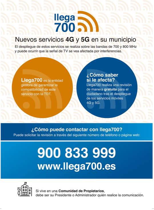 Cartel informativo de LLEGA700