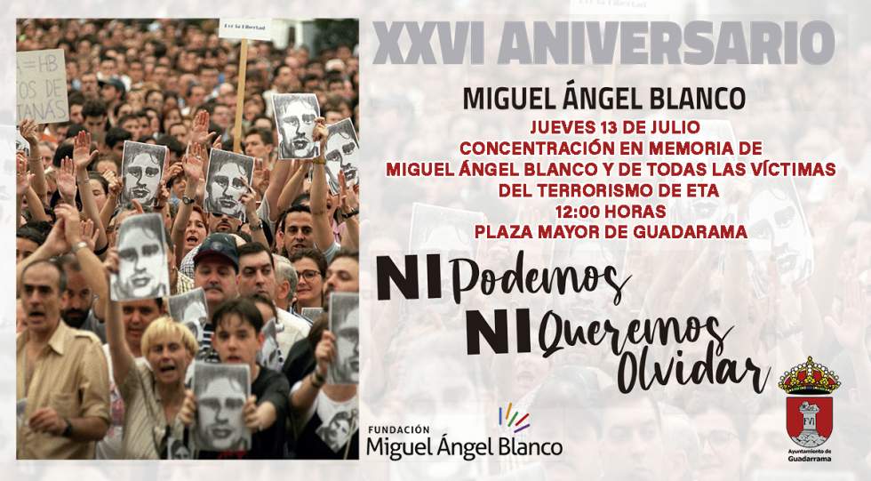 Guadarrama convoca para mañana una concentración en memoria de las víctimas de ETA