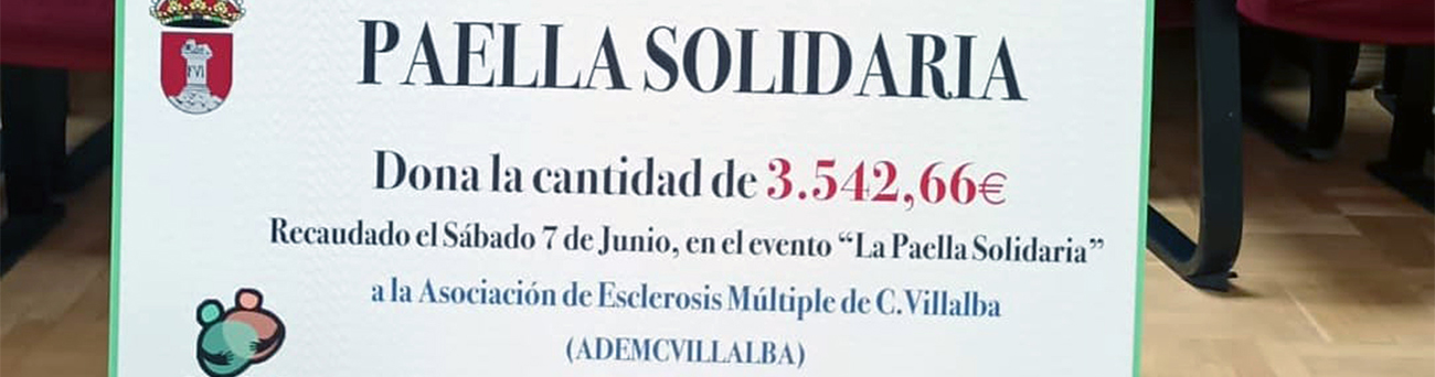 Entregados 3.542 euros a la Asociación de Esclerosis Múltiple de Collado Villalba recaudados en la paella solidaria