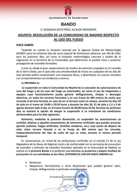 bando medidas evitar incendios forestales