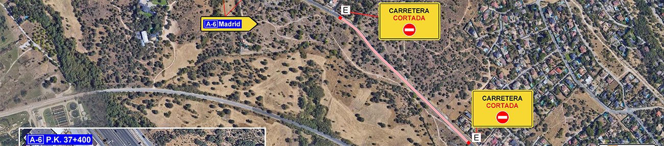 ⚠︎ AVISO: La D.G. de Carreteras del Estado cortar&aacute; totalmente el kil&oacute;metro 44 de la Nacional VI del 13 al 24 de julio