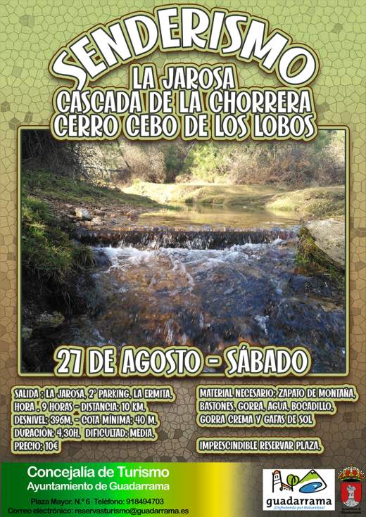 Cartel de la salida senderista a Cerro Lobos en Guadarrama