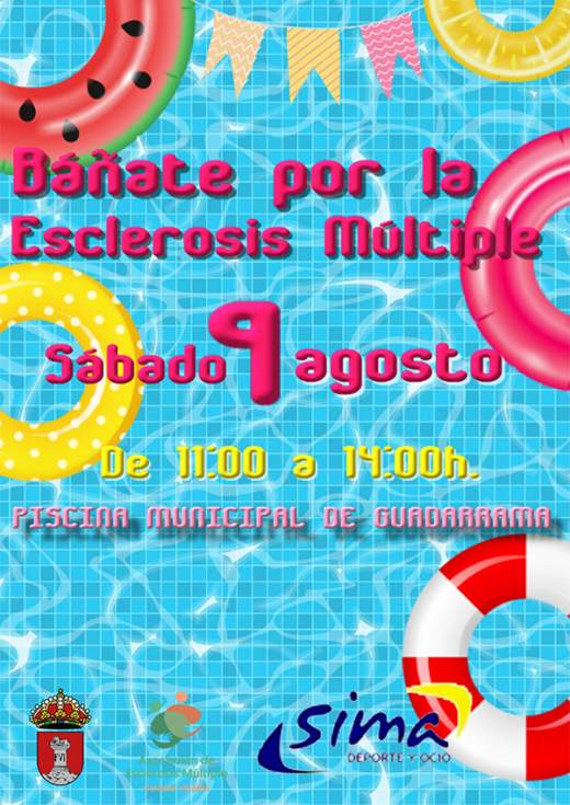 Cartel de la iniciativa Báñate por la Esclerosis Múltiple en Guadarrama
