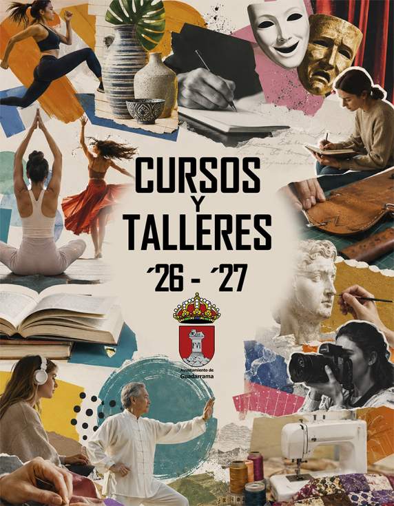 cartel cursos y talleres en la concejalía de Cultura de Guadarrama