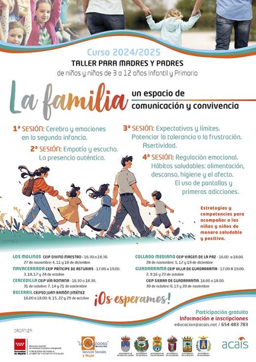 Talleres para madres y padres de 3 a 12 años
