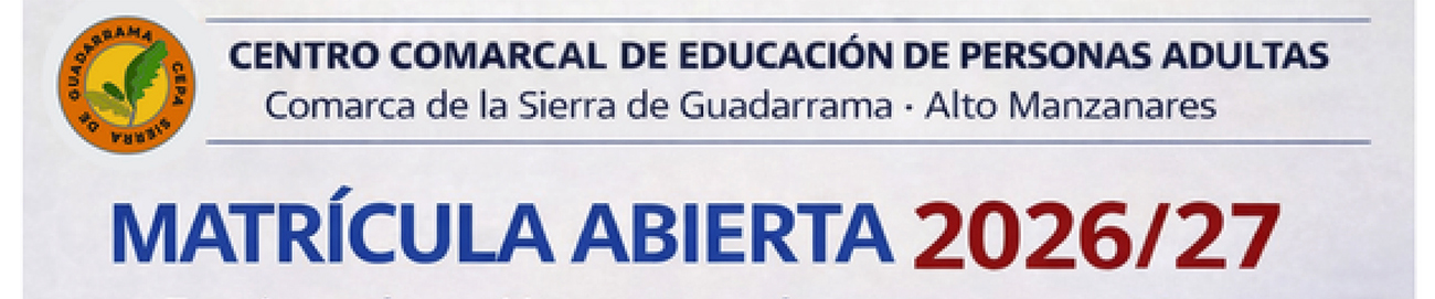Contin&uacute;a abierta la matr&iacute;cula en el Centro de Educaci&oacute;n de Personas Adultas Sierra de Guadarrama