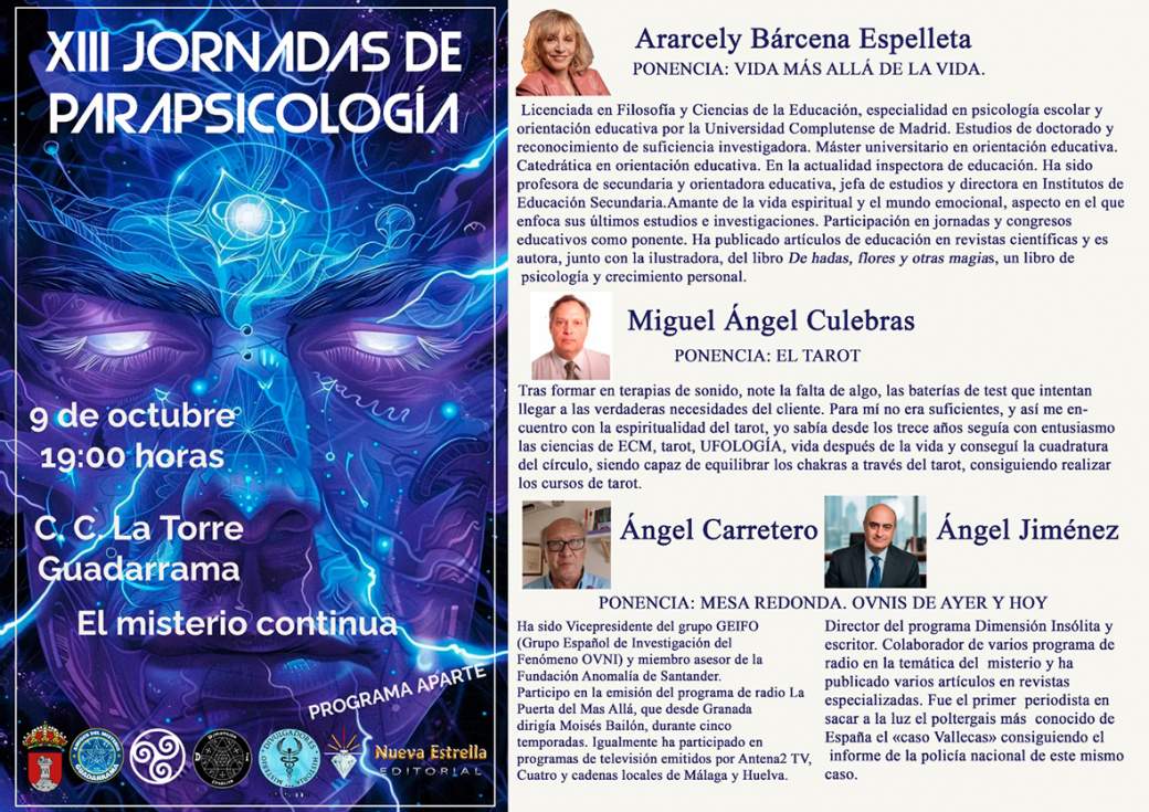 Cartel Jornadas de Parapsicología en Guadarrama