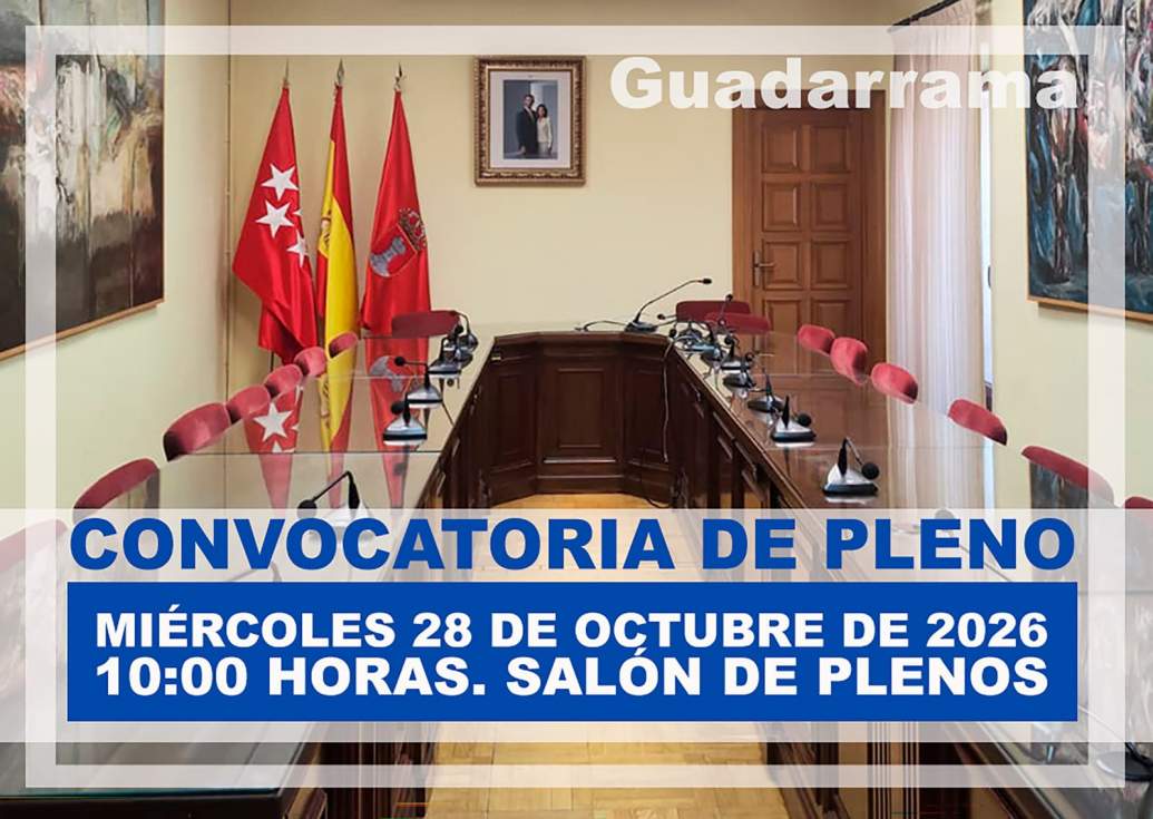 Guadarrama se prepara para su sesión ordinaria de Pleno este miércoles